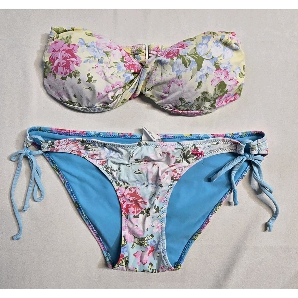 Abercrombie Fitch Women's 2 Piece Swimming Set Small Floral Straps